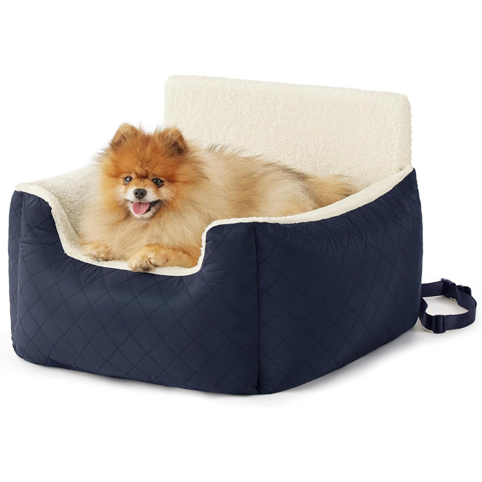 Автокрісло для собак Lesure - блакитне, для маленьких собак, з поворотком для повідка, водовідштовхувальне