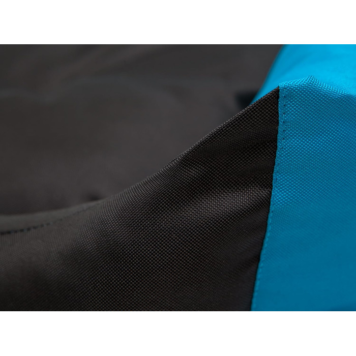 Крісло-ліжко для собак, м'яке лежання для тварин, 82 x 60 см, чорний колір, з екологічної льону, з блакитними боковинами