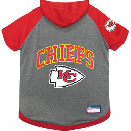 Толстовка NFL Kansas City Chiefs для собак та котів, розмір XS | Офіційний ліцензований одяг для тварин, червоний
