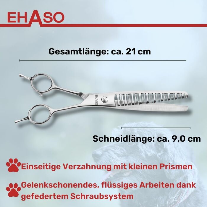 Професійна ножиця для собак EHASO Revolution New Dimension | 21 см | Японська сталь | Висока якість