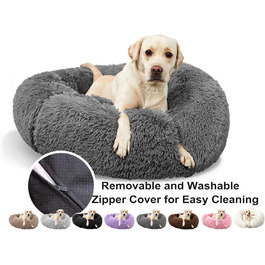 Кругле ліжко для собак та котів, Deluxe, сірий колір, Ø 60 см, зручне та миється