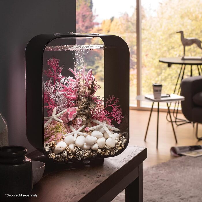Акваріум biOrb LIFE 15 LED чорний, 15 л, з фільтром, LED-підсвіткою, акриловий, комплект з керамічним ґрунтом