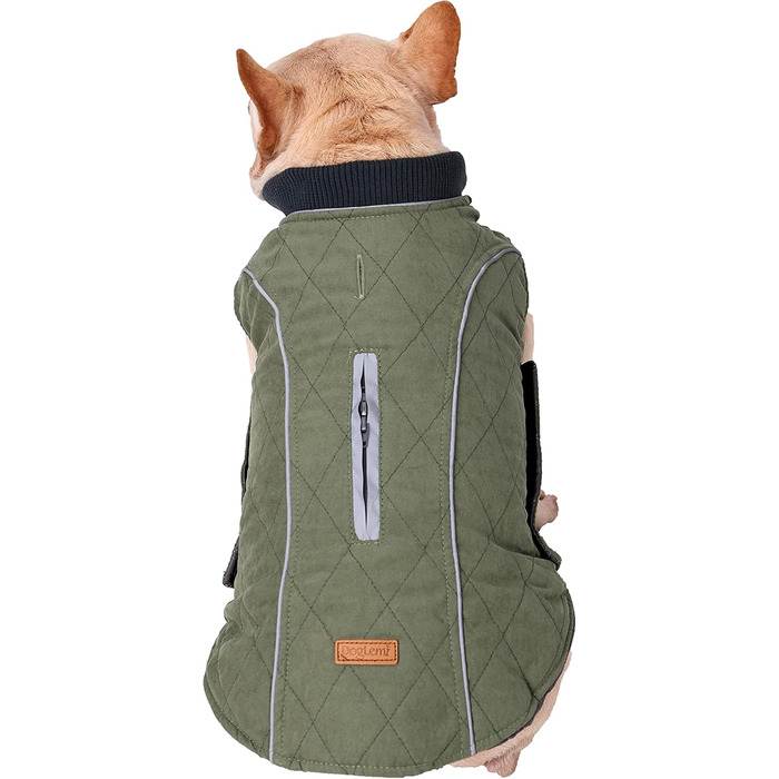 Зимовий теплий одяг для собак - куртка, жилетка, 7 розмірів для маленьких, середніх, великих та гігантських собак, вітронепроникний костюм, одяг для домашніх тварин (M, ЗЕЛЕНИЙ)