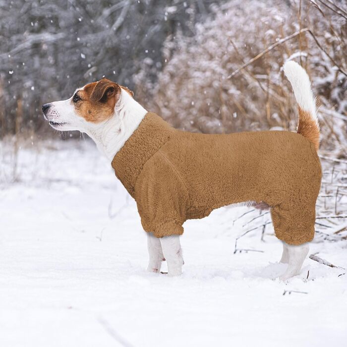 Піжама для собак, тепла, м'яка, зручна, кавового кольору, розмір S, для маленьких собак