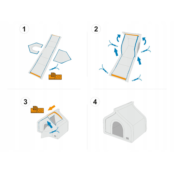 Маленька будка для собак або котів, лежак з дахом та матрацом, 42x32 см