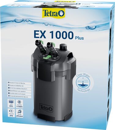 Зовнішній фільтр для акваріума Tetra EX 1000 Plus, до 300 л, потужний очищувач води для кришталево чистої води, внутрішнє використання