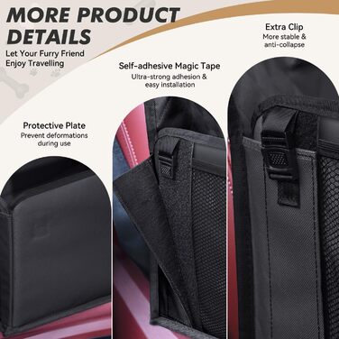 Автокрісло для собак: стабільне, безпечне, водонепроникне, чорне. Підходить для малих та середніх порід.