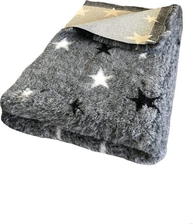 Килимок для собак Elropet Premium 30mm, неслизький, S/M/L для маленьких та великих собак, Vet Bed, найвища якість (S 80cm X 50cm, сірий зірки)