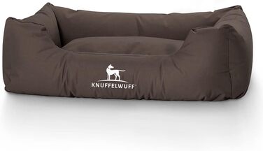 Ліжко для собак Knuffelwuff Finlay з нейлону, M-L, 85 x 63 см, коричневе - зручне собаче ліжко з високими бортиками та знімним чохлом, легко мити, для великих, середніх та маленьких собак