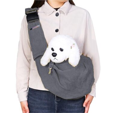 Сумка-переноска для собак та котів, на плече, регульована, сірого кольору