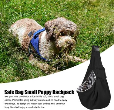 Сумка-переноска для собак та котів | Дихаюча переноска для цуценят | З регульованим ременем | Для прогулянок та подорожей (Чорний)