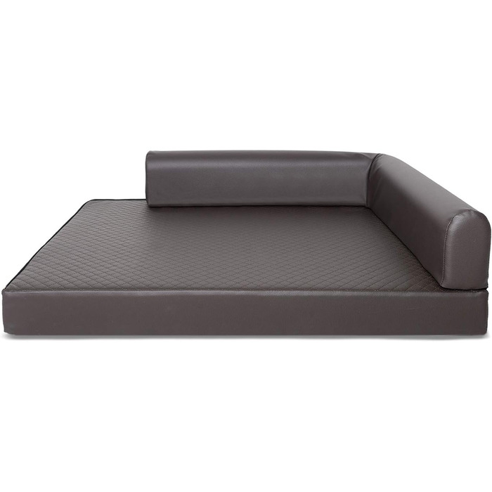 Софа-ліжко для собак Mayaadi-Home Eck, коричнева, 80x100x10 см, з штучної шкіри