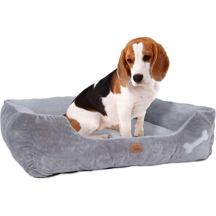 Крісло-ліжко для собак Buddy, середніх порід, сіре, 85x70 см, знімний чохол