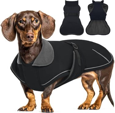 Зимовий теплий водонепроникний теплий зимовий одяг для такси, одяг для собак, теплий одяг для собак, чорний S