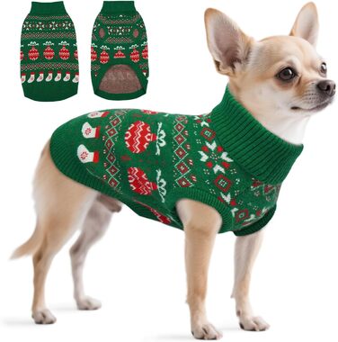 Пуловер для собак QBLEEV – теплий зимовий пуловер з акрилу без рукавів для маленьких собак, XS