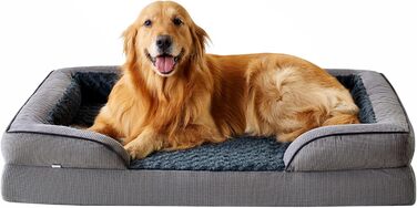 Ортопедичне ліжко для собак великих порід, Memory Foam, 89 x 64 x 17 см, для Лабрадора, Бордер Коллі, Австралійської вівчарки