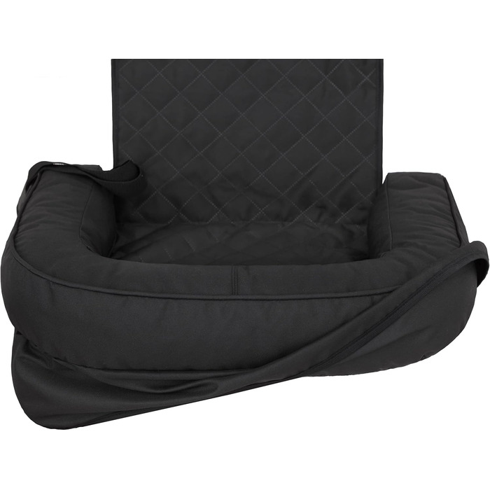 Автоматик для собак та котів: подушка-підстилка на заднє сидіння авто, переноска, лежанка, корзина, шлейка, 42x55 см (Чорний Оксфорд)