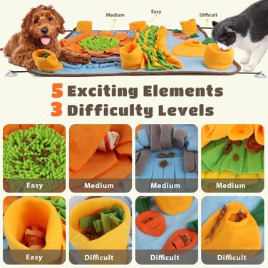 Килимок-нянчильник для собак Nobleza: інтерактивна іграшка-тренажер, 75x58 см