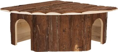 Кутовий будиночок TRIXIE Jesper для кроликів, з корою, 2 виходи, 52×18×37 см