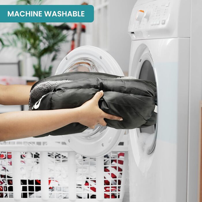 М'яке ліжко для собак та котів BELLE VOUS чорного кольору з антиковзною основою - водонепроникна піна з ефектом пам'яті для середніх та маленьких собак/котів, придатне для прання в пральній машині