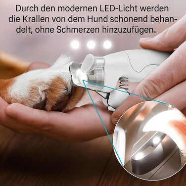 PetTrim 2-в-1: електричний триммер для кігтів + шліфувальник, LED-підсвітка, для котів та собак усіх розмірів, перезаряджається