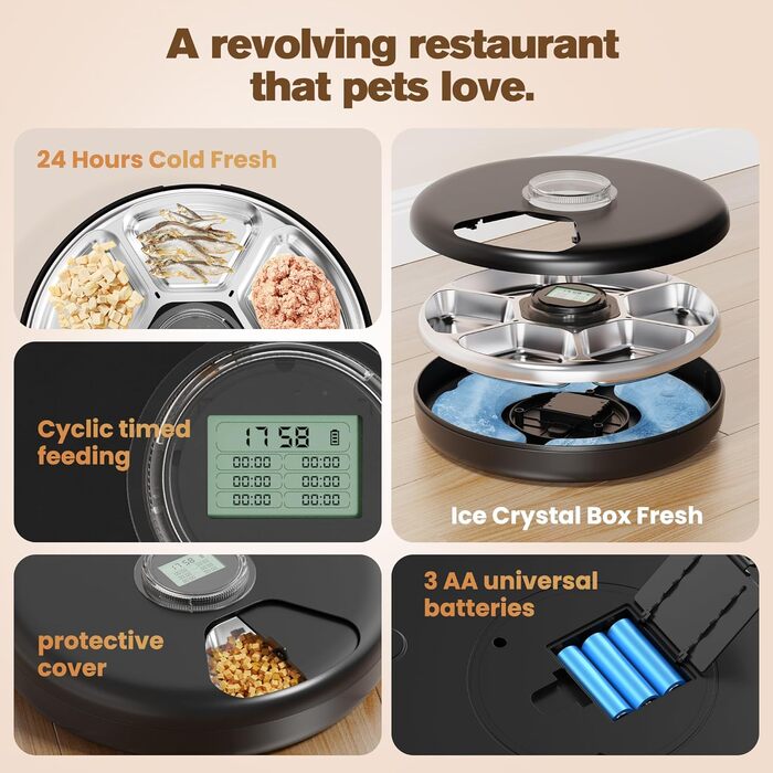 Автоматичне годування котів: Автомат для вологого корму, бездротовий, з охолодженням, для собак та котів, з таймером, з нержавіючої сталі