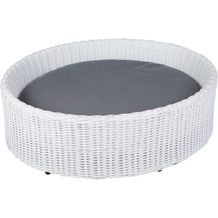 Крісло-ліжко для собак Greemotion з білого поліротангу з подушкою, 85 x 25 x 75 см