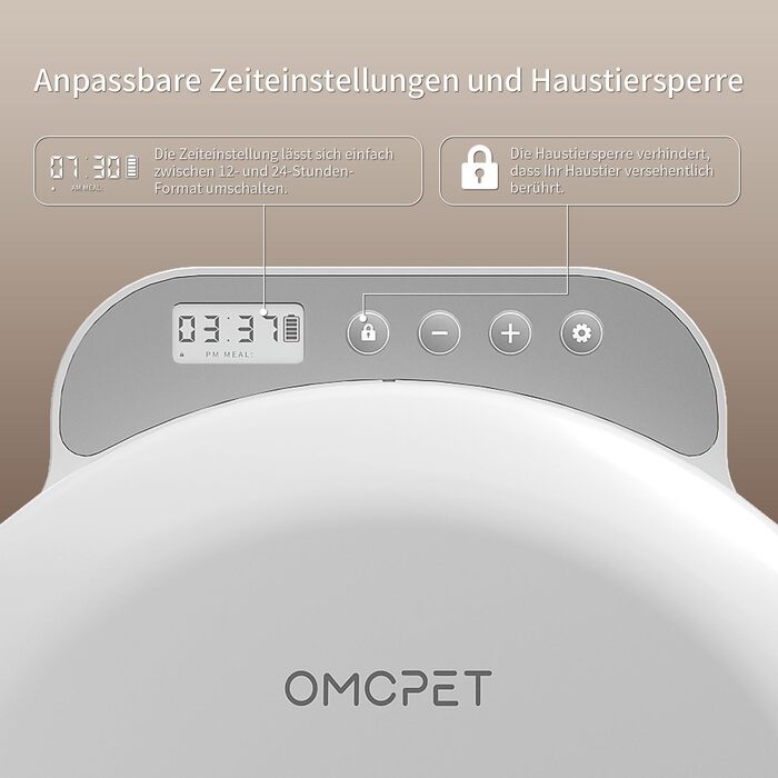 Автоматичний дозатор корму для котів та собак, 8oz*4 прийоми їжі, з таймером, акумуляторний, з блокуванням, 2 охолоджуючі акумулятори