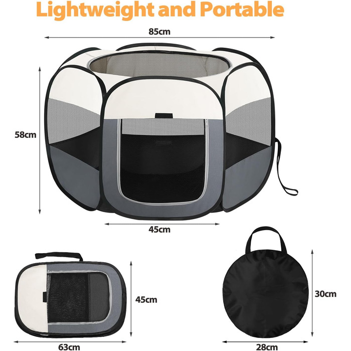 Клітка-переноска для цуценят та дрібних тварин, розкладний вольєр для собак, котів та інших дрібних тварин. Водонепроникний вольєр з Оксфордської тканини з сумкою для перенесення (зелений, L(110x110x0cm))