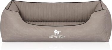Ортопедичне ліжко для собак Knuffelwuff Columbia XL (105 x 75 см) з легкою очисткою, знімний чохол, для великих, середніх та малих собак (Світло-сірий)