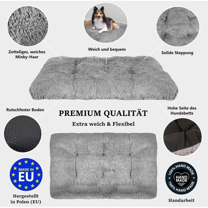 Крісло-ліжко для собак середніх порід King Dog, 80x60 см, сіре. М'яке, комфортне, з антиковзною підкладкою.