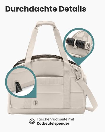 Транспортна сумка для собак Larkson Tjark (до 8 кг) Бежева - для подорожей літаком, підходить для собак та котів