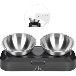 Підвищені годівниці для котів H&A Petcare: набір з 2 мисок під кутом 0 та 15°, з нержавіючої сталі