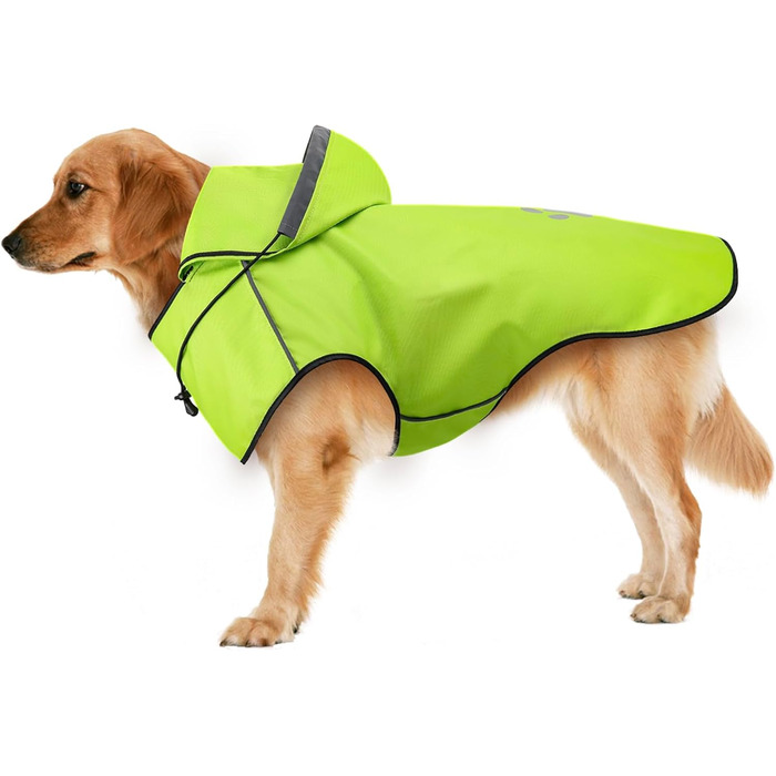 Дощовик для собак, маленьких порід, дощова куртка для собак DQGHQME, 100% водонепроникний, дощові куртки для собак з капюшоном, світловідбиваючий дощовик для собак, ультралегкий дощовик для собак - Зелений (Зелений, M)