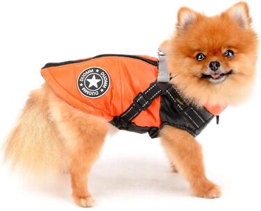 Водонепроникна зимова куртка для собак та котів SMALLLEE_LUCKY_STORE, оранжевого кольору, розмір M