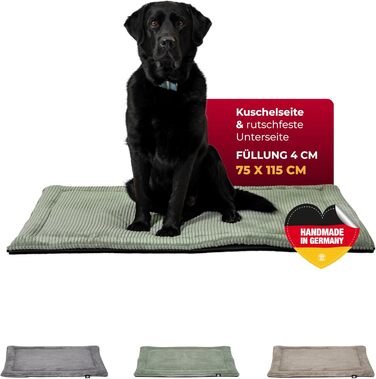 М'яка ковдра для собак L (75x115 см) – Антиковзаюча – Зручна ковдра для собак – Зелений колір, Made in Germany