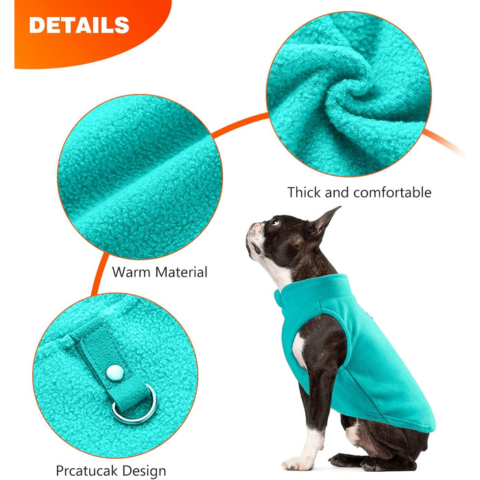 PETCUTE Зимний теплий жилет для собак, флісова куртка для маленьких, середніх та великих собак, жилет для тварин з отвором для повідка, ідеальний для зими, зелений, розмір M