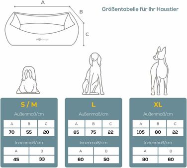 Водонепроникне ліжко для собак з бавовни та поліестеру - корзина для собак з знімним подушкою - диванчик для собак з переносною сумкою - 7 різних дизайнів - 3 розміри (S/M, L, XL) (червоно-зелений, L)