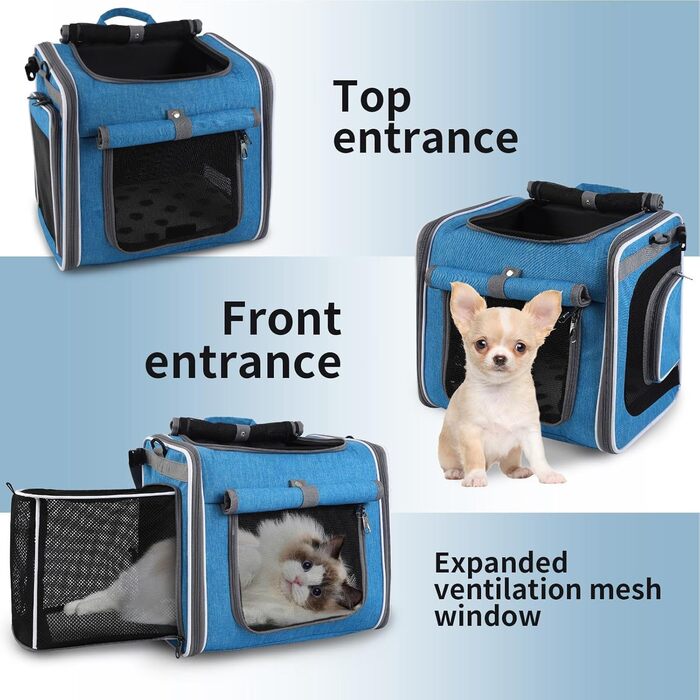 Корзина для собаки на велосипеді – переноска для собак на велосипеді, регульований рюкзак з вентиляцією | Зручний транспорт для прогулянок, подорожей, перевезення маленьких собак, домашніх тварин