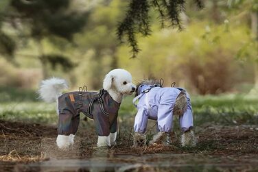 Водонепроникний дощовик для собак, розмір M, сірий, регульований, з 4 ніжками, для малих та середніх порід
