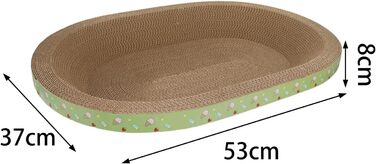 Котячий когтеточка з картону Perfk овальної форми, ігрова зона для котів, 57 см