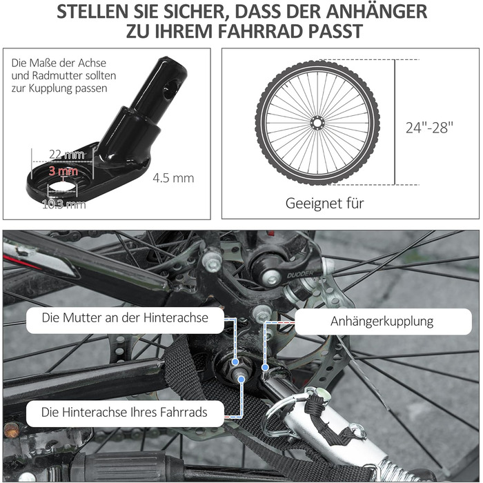 PawHut Причіп для собак 2-в-1, велосипедний причіп для собак, візок для собак з відбивачами, максимальне навантаження 30 кг, для великих собак, матеріал Оксфорд, червоний