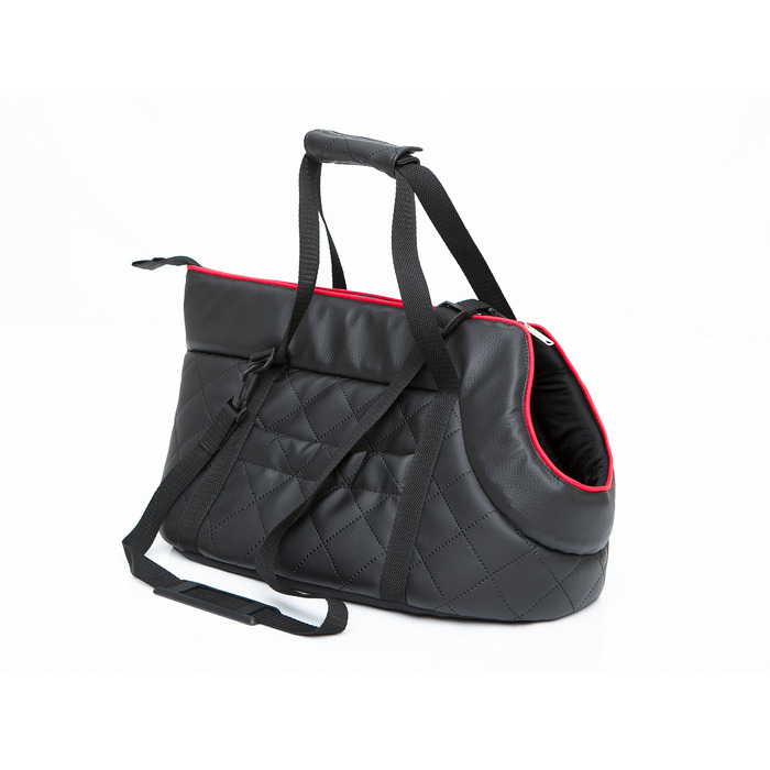 Сумка-переноска для собак та котів з екошкіри, чорна. Підходить для малих та середніх тварин до 2,5 кг