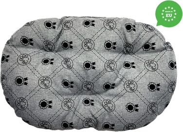 М'який лежак для собак та котів овальної форми, 70 x 48 см, світло-сірий колір. Лежанка для собак, котяча лежанка, килимок для тварин. Можливість прання. Ідеально підходить для переносних кліток та лежанок.