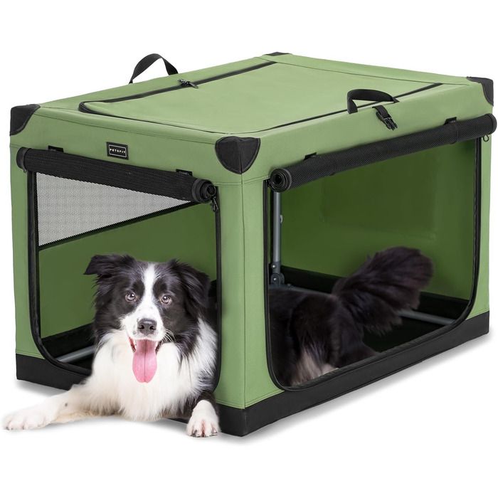 Переносна будка для собак Petsfit, велика, зелена, 90x60x59 см