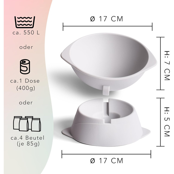 Підвищений годівниця для котів ne&no® Silikon з регульованим нахилом, сірий колір каменю | годівниця для котів | миска для котів