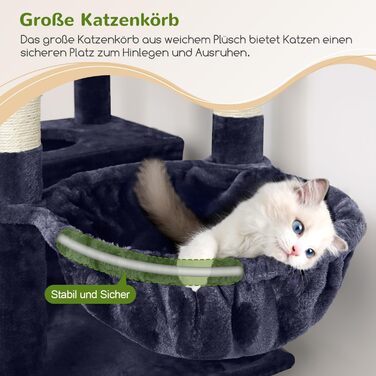 Драбина для котів Globlazer XXL, чорно-червона, 183 см, з будиночком, лежаком та платформами, для великих порід (Мейн-кун, BKH)