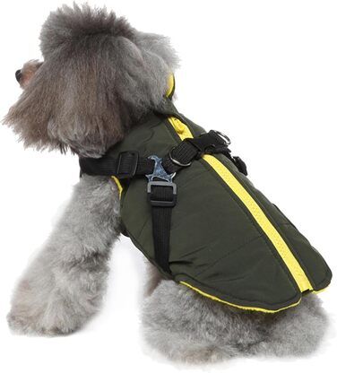 Зимовий теплий нашийник-манжетка для собак, водонепроникна флісова куртка, тепла жилетка для цуценят, собак маленьких, середніх та великих порід (зелений, X-Large)