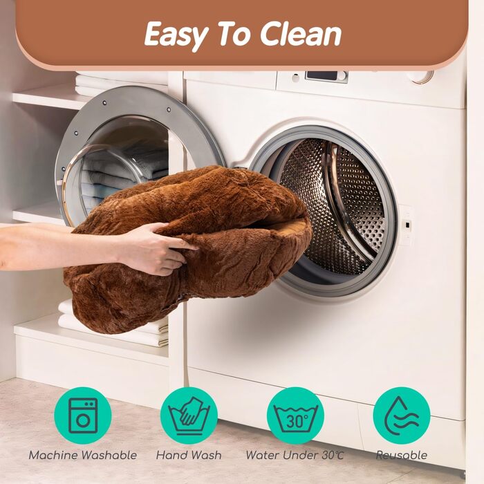 Ортопедичне ліжко для собак Nobleza, великі породи, XL, 110x75x20 см, коричневе, м'яке, антиковзаюче