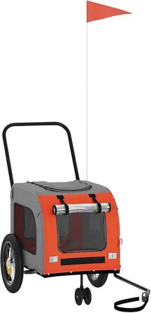 Брелок для велосипеда Oxford для собак - стильний, водонепроникний, з блискавками - помаранчевий/сірий - для пригод з вашим улюбленцем Model93844